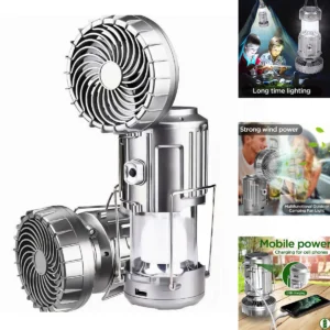 6 in 1 Portable Outdoor LED Camping Lantern With Fan