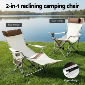 Folding Camping Chair with Footrest